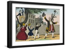 Children Raise their Arms in Joy with their Teacher-Charles Butler-Framed Art Print