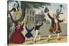 Children Raise their Arms in Joy with their Teacher-Charles Butler-Stretched Canvas