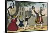 Children Raise their Arms in Joy with their Teacher-Charles Butler-Framed Stretched Canvas