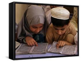 Children Read Together from Muslim's Holy Quran in Karachi, Pakistan-null-Framed Stretched Canvas