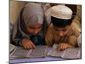 Children Read Together from Muslim's Holy Quran in Karachi, Pakistan-null-Mounted Photographic Print