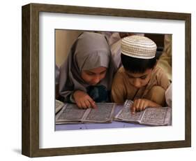 Children Read Together from Muslim's Holy Quran in Karachi, Pakistan-null-Framed Photographic Print