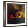 Children Reading by Candlelight-Nikolai Petrovich Bogdanov-Belsky-Framed Giclee Print