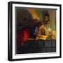 Children Reading by Candlelight-Nikolai Petrovich Bogdanov-Belsky-Framed Giclee Print