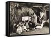 Children Receiving Christmas Presents from Santa Claus-null-Framed Stretched Canvas