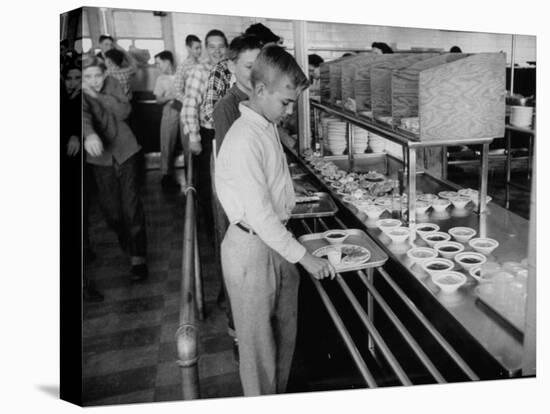 Children Receiving Food at the School Cafeteria-Ed Clark-Stretched Canvas