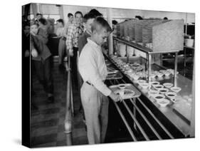 Children Receiving Food at the School Cafeteria-Ed Clark-Stretched Canvas