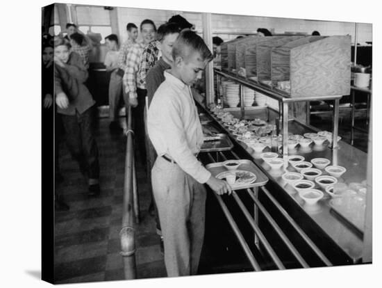 Children Receiving Food at the School Cafeteria-Ed Clark-Stretched Canvas