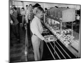 Children Receiving Food at the School Cafeteria-Ed Clark-Mounted Photographic Print