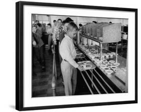 Children Receiving Food at the School Cafeteria-Ed Clark-Framed Photographic Print