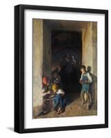 Children Receiving their Breakfast-Ferdinand Georg Waldmuller-Framed Giclee Print