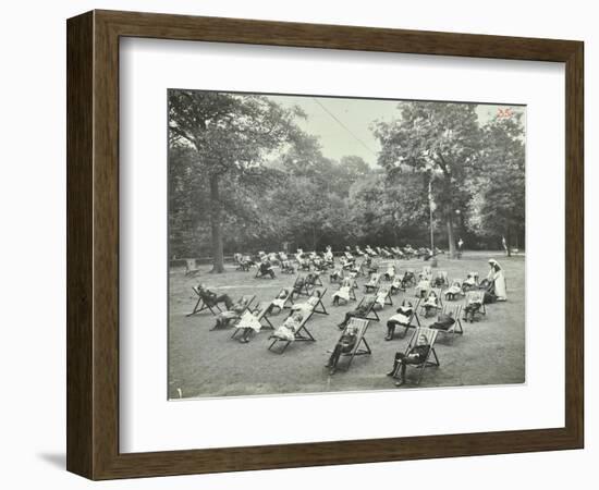 Children Resting in Deck Chairs, Bostall Woods Open Air School, London, 1907-null-Framed Photographic Print