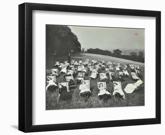 Children Resting in Deck Chairs, Shrewsbury House Open Air School, London, 1908-null-Framed Photographic Print