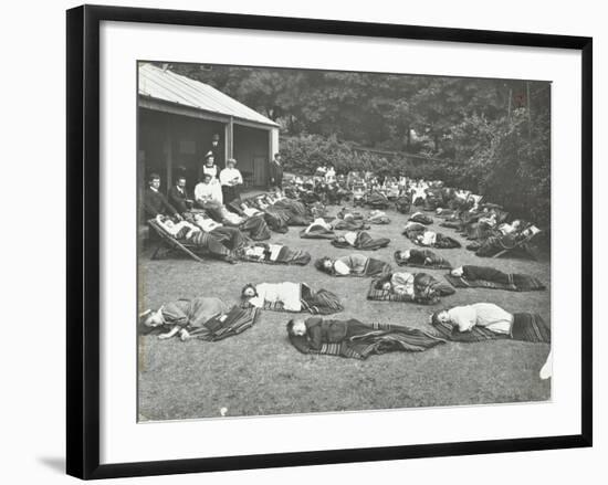 Children Resting in the Garden, Birley House Open Air School, Forest Hill, London, 1908-null-Framed Photographic Print