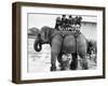 Children Ride on the Back of an Elephant at Belle Vue Manchester, May 1957-null-Framed Photographic Print