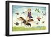Children Riding Bees-null-Framed Art Print