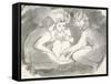 Children Round a Fire-William Blake-Framed Stretched Canvas