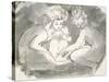 Children Round a Fire-William Blake-Stretched Canvas