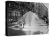 Children Running Around under Sprinkler in Street to Cool Off During Summer, in South Harlem-null-Stretched Canvas