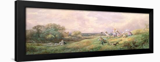 Children Running Down a Hill-Myles Birket Foster-Framed Giclee Print