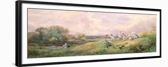 Children Running Down a Hill-Myles Birket Foster-Framed Giclee Print