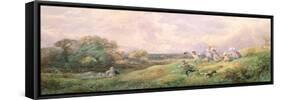 Children Running Down a Hill-Myles Birket Foster-Framed Stretched Canvas