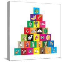 Children's Alphabet Building Blocks Isolated on White-Bernard Rabone-Stretched Canvas