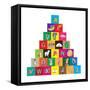 Children's Alphabet Building Blocks Isolated on White-Bernard Rabone-Framed Stretched Canvas