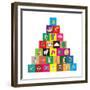 Children's Alphabet Building Blocks Isolated on White-Bernard Rabone-Framed Premium Giclee Print