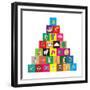 Children's Alphabet Building Blocks Isolated on White-Bernard Rabone-Framed Premium Giclee Print