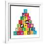 Children's Alphabet Building Blocks Isolated on White-Bernard Rabone-Framed Art Print