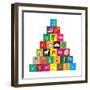 Children's Alphabet Building Blocks Isolated on White-Bernard Rabone-Framed Art Print