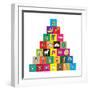 Children's Alphabet Building Blocks Isolated on White-Bernard Rabone-Framed Art Print