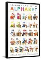 Children's American Sign Language Alphabet-Gerard Aflague Collection-Framed Poster