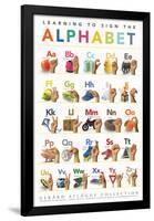 Children's American Sign Language Alphabet-Gerard Aflague Collection-Framed Poster