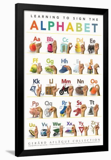 Children's American Sign Language Alphabet-Gerard Aflague Collection-Framed Poster
