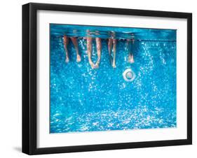 Children's and Adults Legs Underwater in the Swimming Pool-Kateryna Mostova-Framed Photographic Print