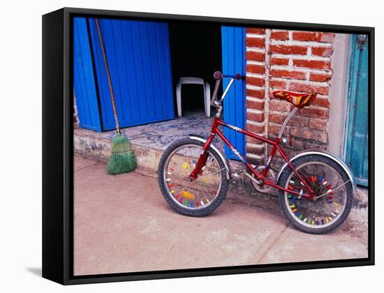 Children's Bicycle in Puerto Vallarta, The Colonial Heartland, Mexico-Tom Haseltine-Framed Stretched Canvas