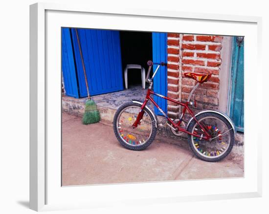 Children's Bicycle in Puerto Vallarta, The Colonial Heartland, Mexico-Tom Haseltine-Framed Photographic Print