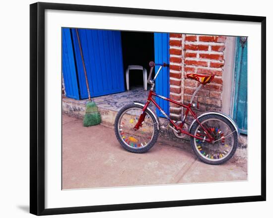 Children's Bicycle in Puerto Vallarta, The Colonial Heartland, Mexico-Tom Haseltine-Framed Photographic Print