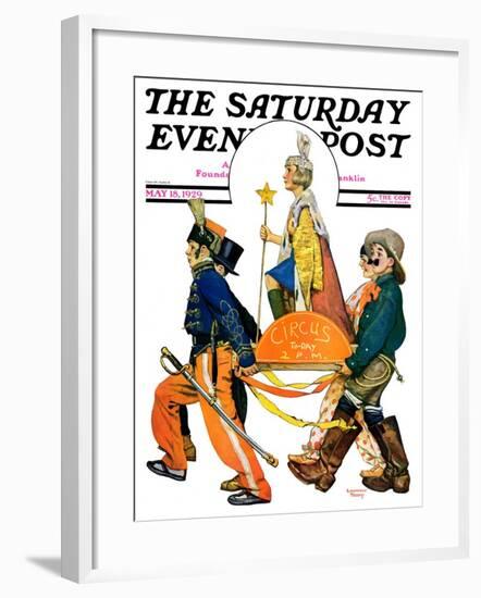 "Children's Circus Parade," Saturday Evening Post Cover, May 18, 1929-Lawrence Toney-Framed Giclee Print