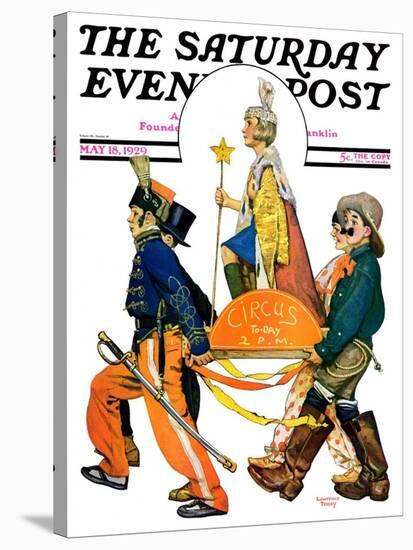 "Children's Circus Parade," Saturday Evening Post Cover, May 18, 1929-Lawrence Toney-Stretched Canvas