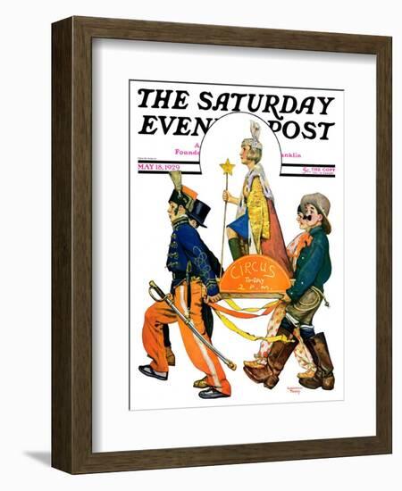 "Children's Circus Parade," Saturday Evening Post Cover, May 18, 1929-Lawrence Toney-Framed Giclee Print