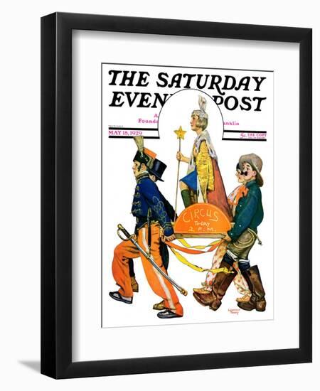 "Children's Circus Parade," Saturday Evening Post Cover, May 18, 1929-Lawrence Toney-Framed Giclee Print