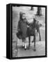 Children's Fall Fashion: Detachable Raccoon Trim Collar on Tweed Coat Worn by Model-Nina Leen-Framed Stretched Canvas