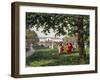 Children's Games in Stadtpark in Vienna, Watercolor, Austria, 19th Century-null-Framed Giclee Print