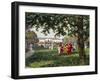 Children's Games in Stadtpark in Vienna, Watercolor, Austria, 19th Century-null-Framed Giclee Print