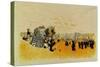 Children's Games (Jeux d'enfants). Dimensions: 37.1 cm x 48.1 cm, 31 cm x 45 cm.-EDOUARD VUILLARD-Stretched Canvas