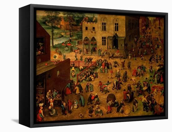 Children's Games (Kinderspiele), 1560-Pieter Bruegel the Elder-Framed Stretched Canvas