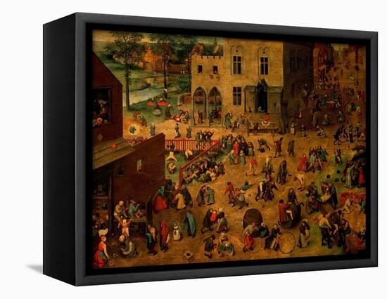 Children's Games (Kinderspiele), 1560-Pieter Bruegel the Elder-Framed Stretched Canvas